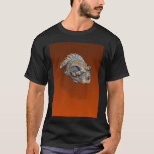 Lézard d'alligator sur un T-shirt de crâne de ch