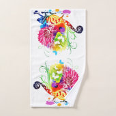 Lézard floral coloré (Serviette à main)
