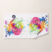 Lézard floral coloré (Serviette à main)