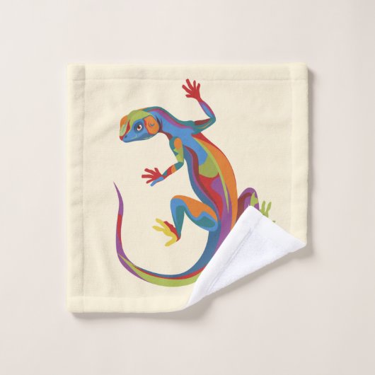 Lézard Peint (Gant de toilette)