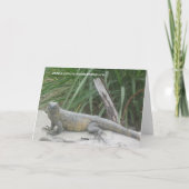 Lézard sur une carte de joyeux anniversaire de (Dos)