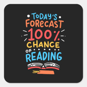 Lezen - 100% kans op lezen vierkante sticker