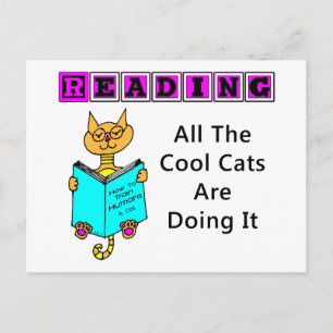 Lezen, alle koude katten doen het briefkaart