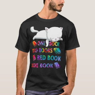 Lezen Bibliotheek Tiedye Kat Eén Boek Twee Boeken  T-shirt