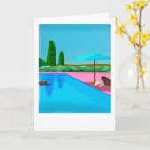 Lezen bij het zwembad kaart (Gele Bloem)