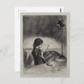 Lezen door Lamplight, Klokler Briefkaart (Voorkant / Achterkant)