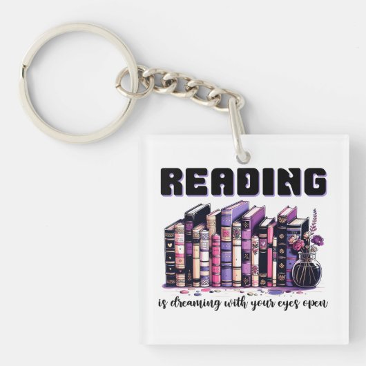 Lezen droomt met open ogen sleutelhanger (voorkant)