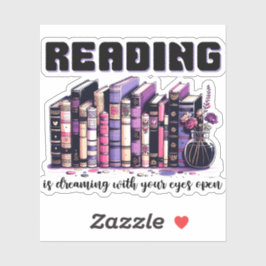 Lezen droomt met open ogen sticker