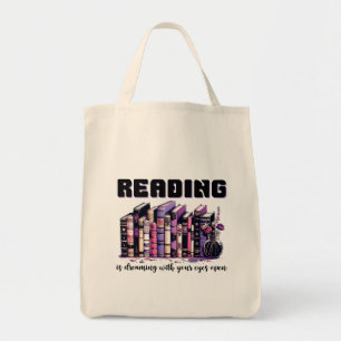 Lezen droomt met open ogen tote bag