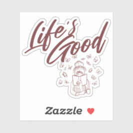 Lezen en Koffieboek Sticker