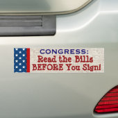 LEZEN HET BILLS Funny Congressional Bumpersticker (Op auto)