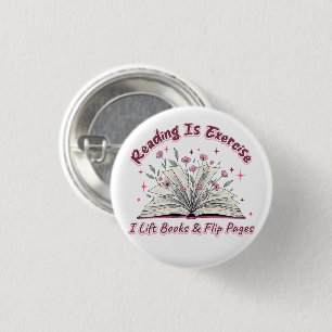 Lezen is beweging.... ronde button 3,2 cm
