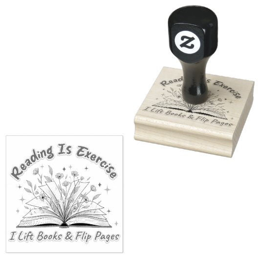 Lezen is beweging....  	rubberstempel (Gestempeld)