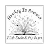 Lezen is beweging....  	rubberstempel (Afrduk)