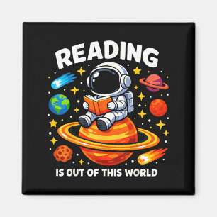 Lezen is buiten de wereld ruimte grappige boeken l magneet