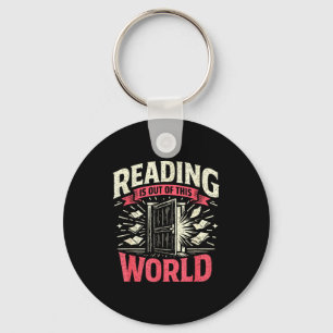 Lezen is buiten deze wereld fantasie grappige boek sleutelhanger