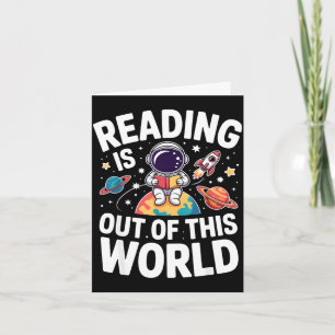Lezen is buiten deze wereld grappige ruimteboeken kaart