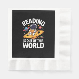 Lezen is buiten deze wereld leuke ruimteboeken lie servet