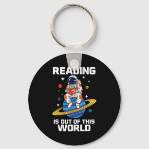 Lezen is buiten deze wereld ruimte grappige boeken sleutelhanger