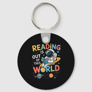 Lezen is buiten deze wereld ruimte grappige boeken sleutelhanger