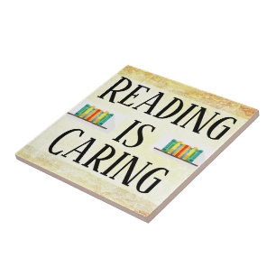 Lezen is Caring Ceramic Tegel Tegeltje