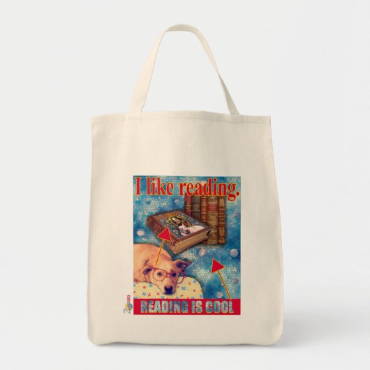 LEZEN IS COOL TOTE BAG (Voorkant)