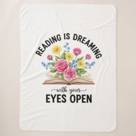 Lezen is Dromen met Open Ogen Sherpa Deken