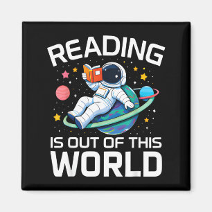 Lezen is een astronaut uit de kosmos magneet