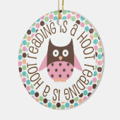 Lezen is een hoofdversiering keramisch ornament (Links)