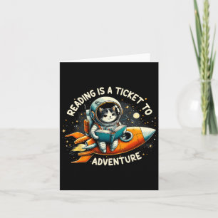 Lezen is een ticket voor avontuur astronaut kat kaart