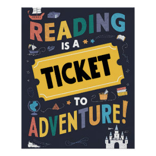 Lezen is een ticket voor avontuur Glossy Poster Perfect Poster
