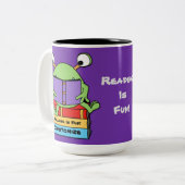 Lezen is een vlot boek dat Alien-Mok laadt Tweekleurige Koffiemok (Voorkant links)