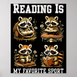 Lezen is favoriete sport cottagecore grappig poster