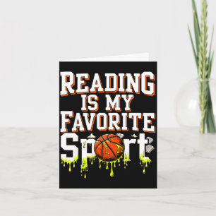 Lezen is favoriete sport grappige basketbal drip kaart
