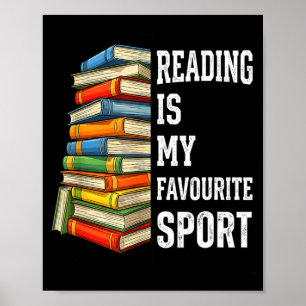 Lezen is favoriete sport grappige boekenliefhebber poster