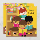 Lezen is Fun Birthday Invitation Kaart (Voorkant / Achterkant)