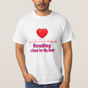 Lezen is goed voor mijn hart t-shirt