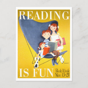  "Lezen is leuk" Boek Week Poster Briefkaart