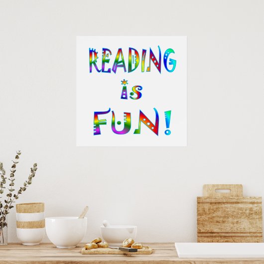 Lezen is leuk poster (Keuken)