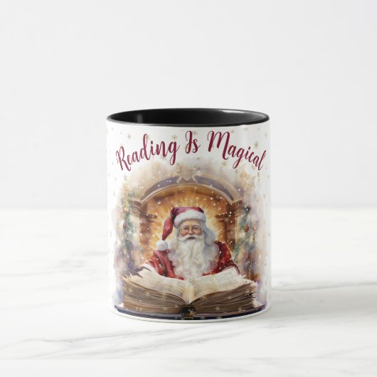 Lezen is magisch sneeuwvlokontwerp mok (Midden)