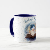 Lezen is magisch sneeuwvlokontwerp mok (Voorkant links)