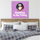 Lezen is mijn ding Pinguïn Grappig Lezen Canvas Afdruk (Insitu (Slaapkamer))