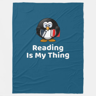 Lezen is mijn ding Pinguïn Grappig Lezen Fleece Deken