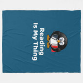 Lezen is mijn ding Pinguïn Grappig Lezen Fleece Deken (Voorkant (Horizontaal))