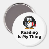 Lezen is mijn ding Pinguïn Grappig Lezen Magneet (Voorkant / Achterkant)
