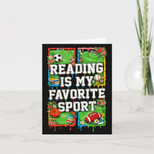 Lezen is mijn favoriete sport grappige introvert kaart