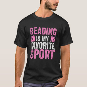 Lezen is mijn favoriete sportboekliefhebbers t-shirt