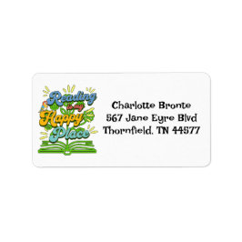 Lezen is mijn geluksplek Kleurrijke adreslabels Etiket