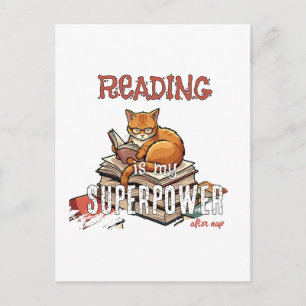 Lezen Is Mijn Superkracht Kattenliefhebber Cadeau Briefkaart