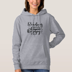 Lezen is mijn therapie boek liefhebber hoodie